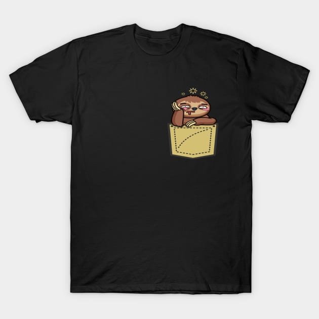 'Chillin' Sloth Pocket Tee' Funny Sloth Gift T-Shirt by ourwackyhome